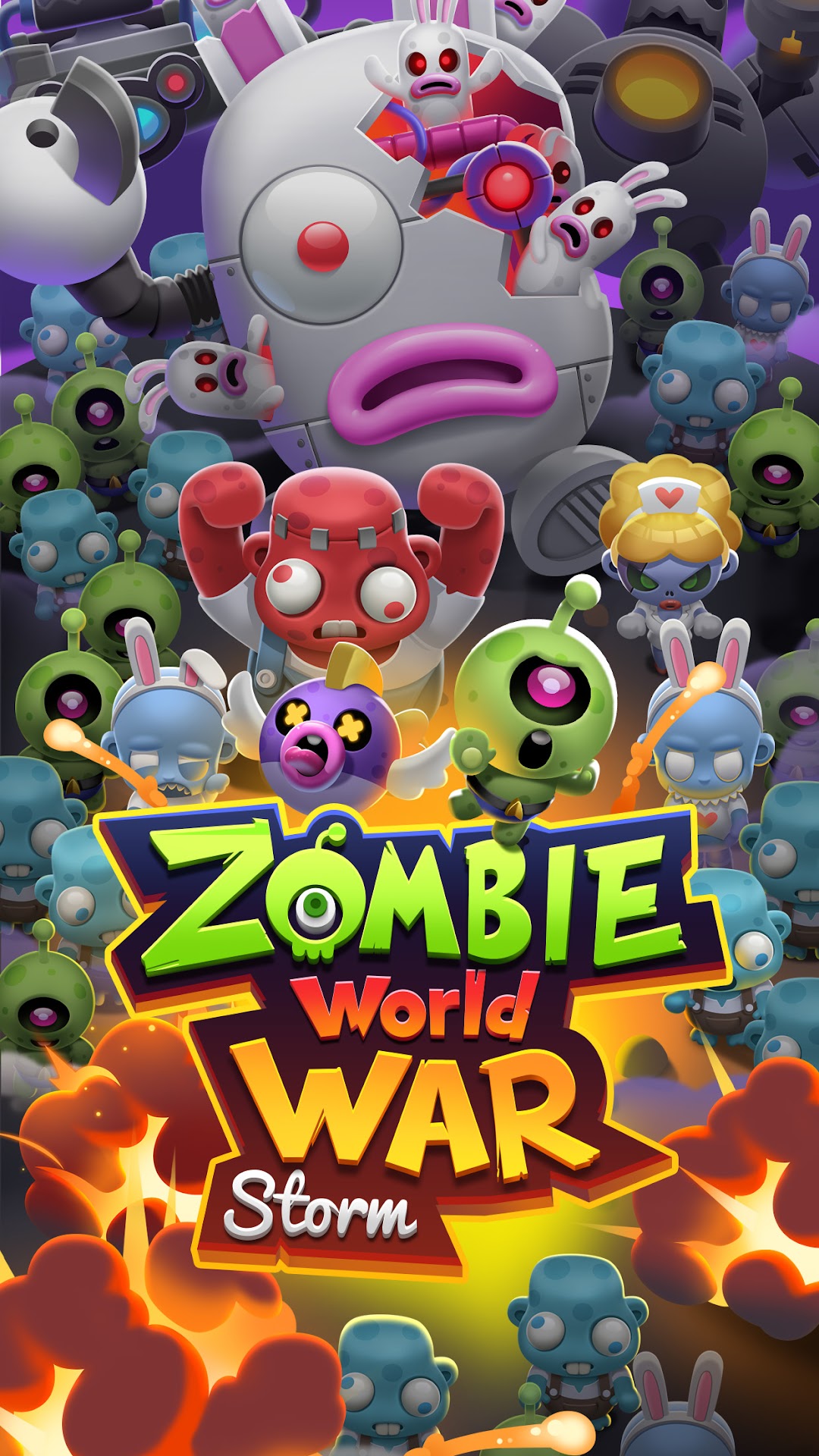 Zombie World War Stormのメインビジュアル｜押し寄せるゾンビの群れ