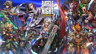 Battle Nightのキービジュアル|サイバーパンク風の個性的なヒーローたちが集結するイラスト