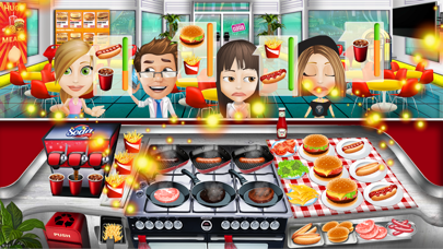 スターシェフのプレイ画面|キッチンで料理を作って提供する場面