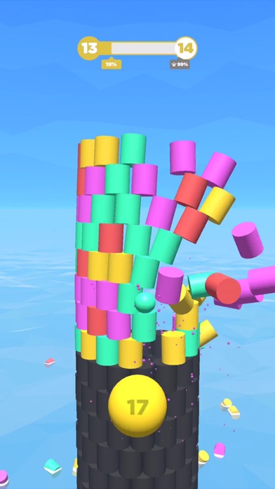 Tower Colorのバトル｜タワーが崩れていく爽快な場面