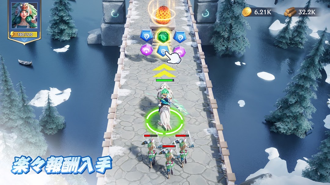 パズル＆カオスの進行｜マップを進んで報酬を入手する場面