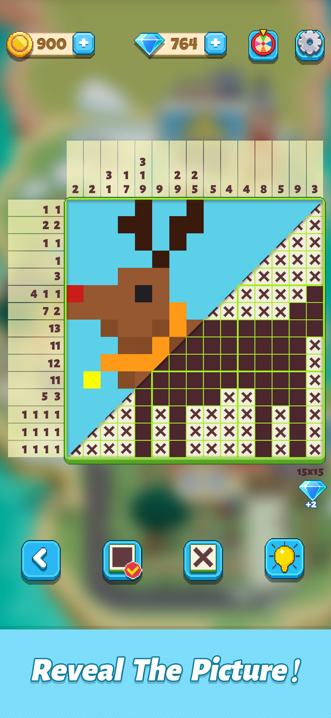 Pixel Crossの完成イメージ｜解き明かしたドット絵が現れる場面