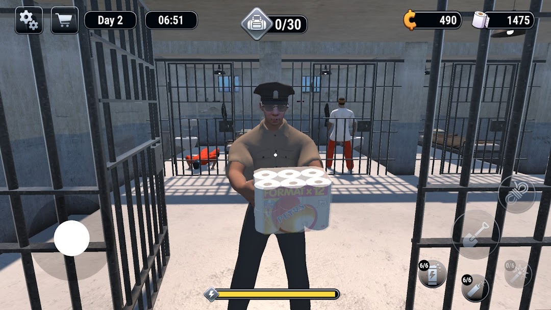 Prison Escape Simulator 3Dの看守|看守の目を盗んで作業する場面