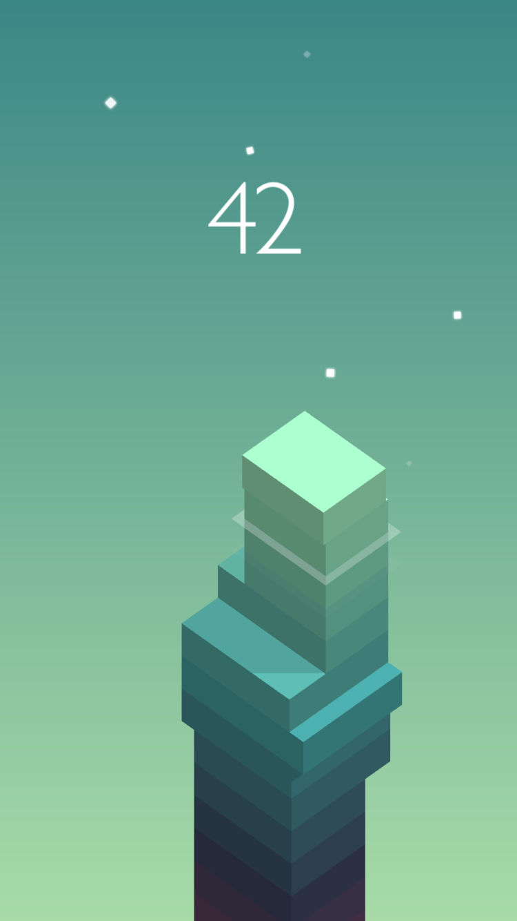 Stackのプレイ|高く積み上がっていくタワー