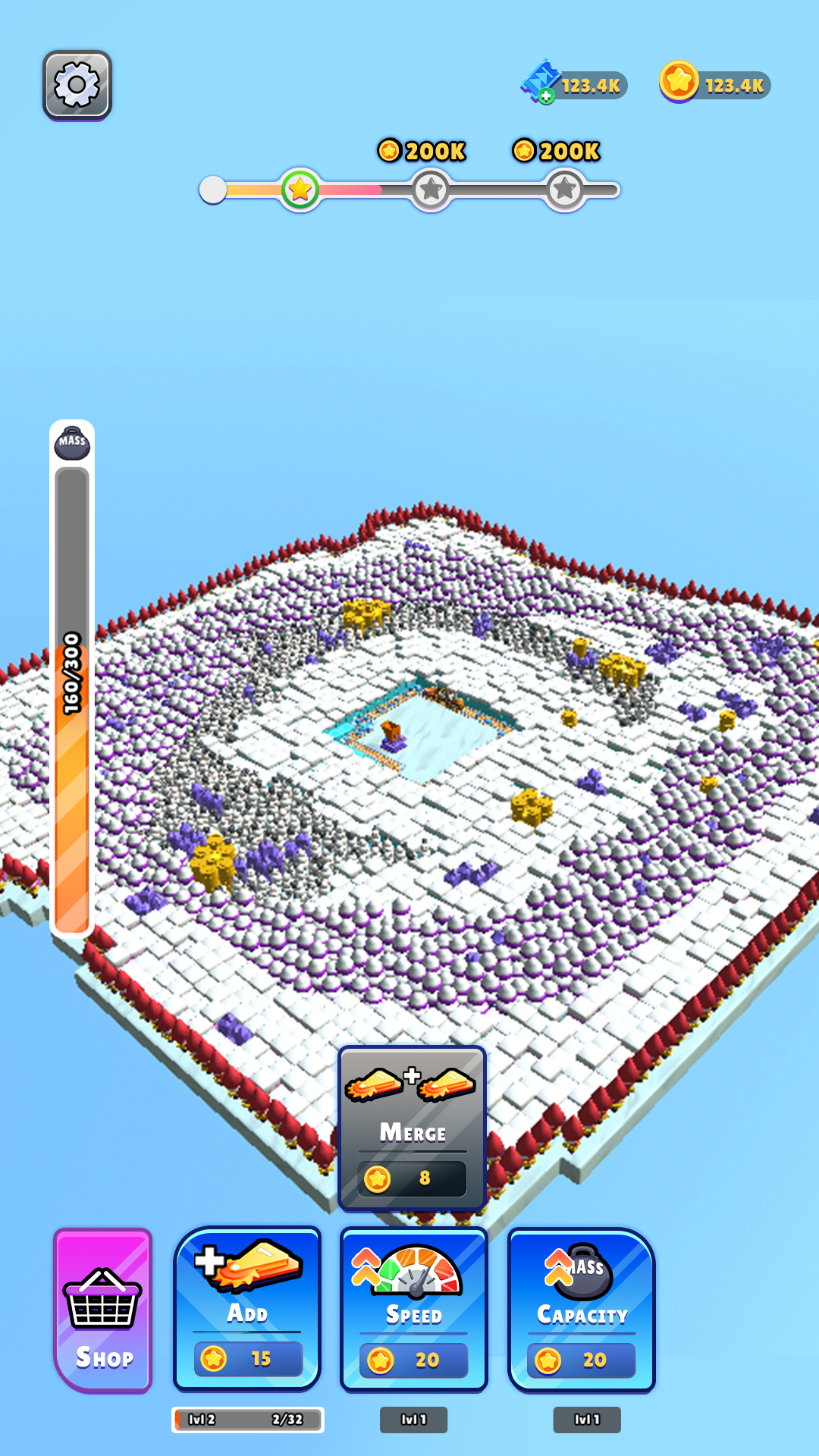 Train Idle Minerの放置収益｜資源が積み上がっていく場面