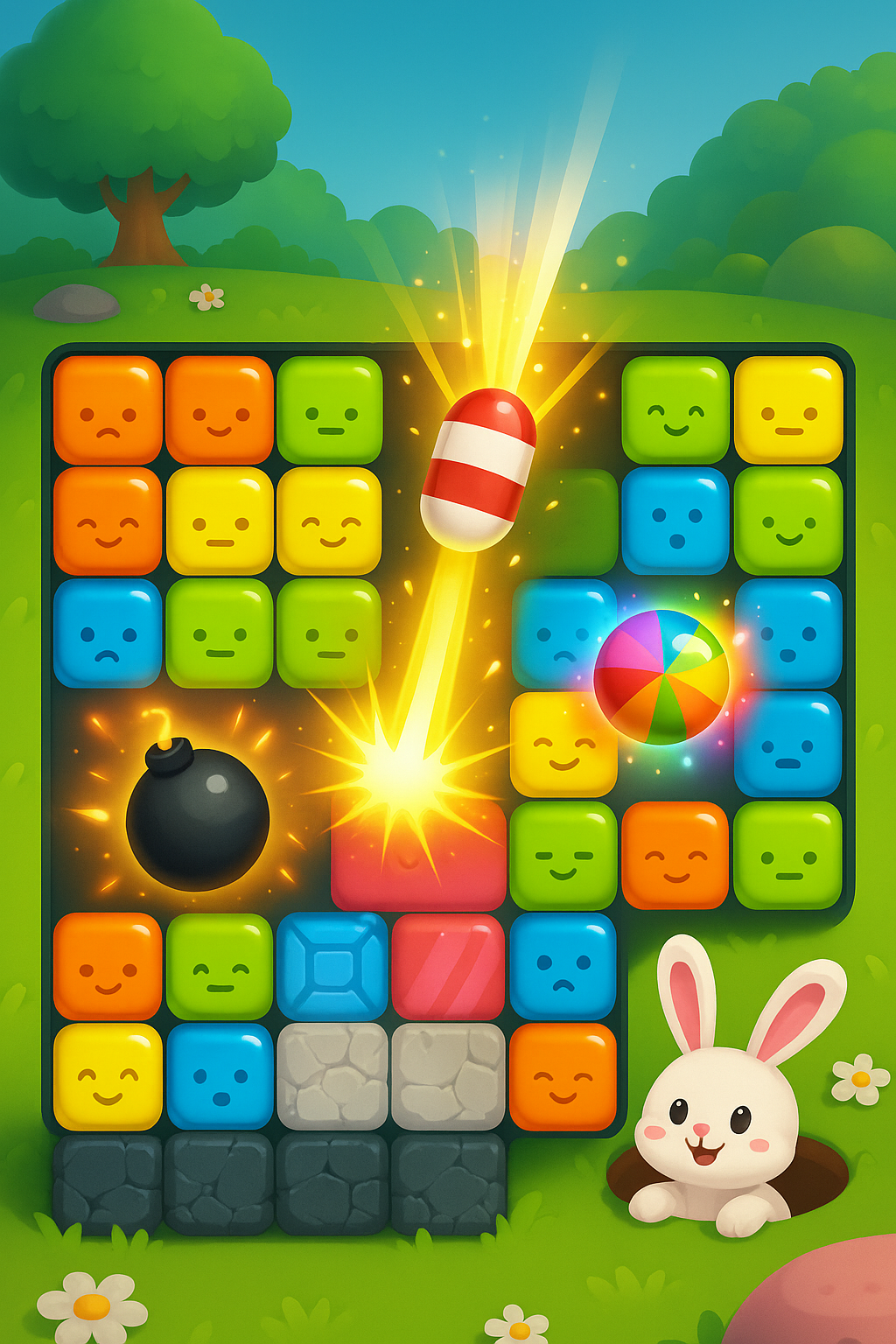 Pop Block Puzzleのブースター|特殊ブロックを使う場面