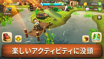 Sunrise Villageのアクティビティ|橋のそばで釣りなどの活動を楽しむ場面