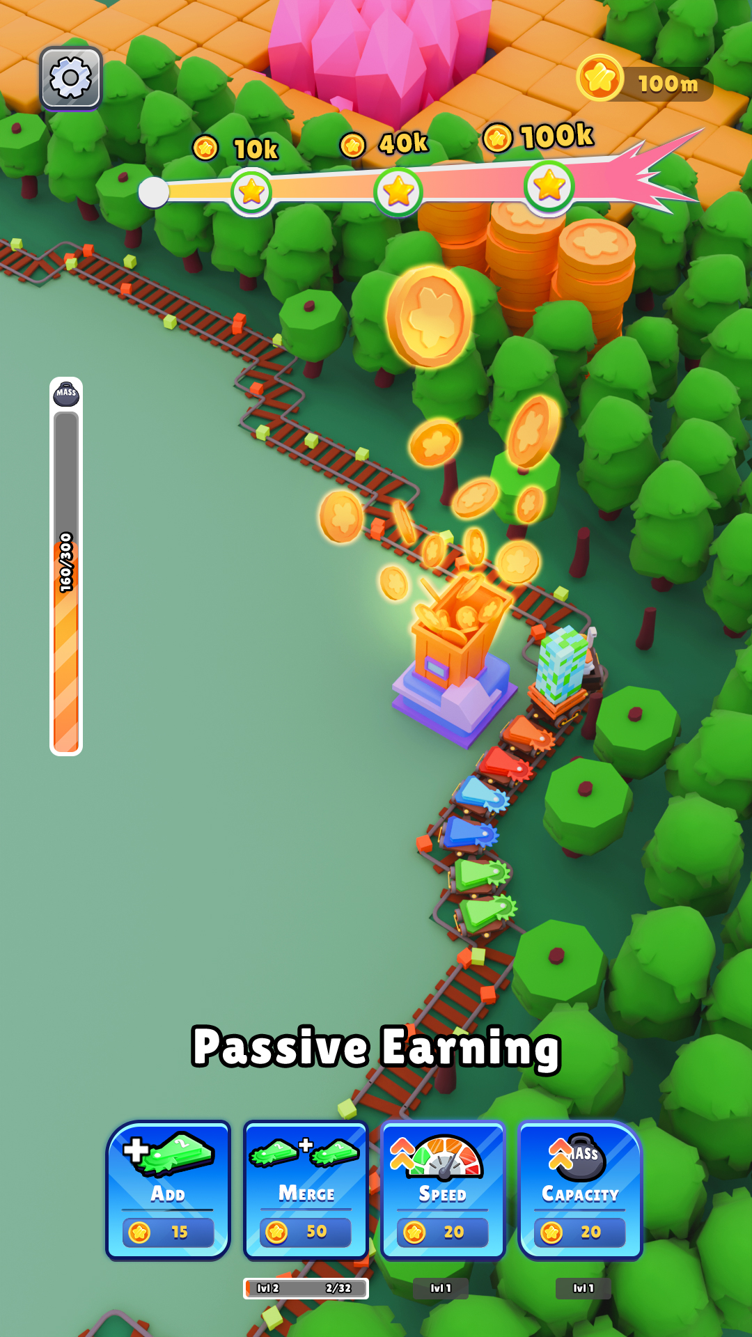 Train Idle Minerの拡張｜列車が資源を運ぶパッシブ収益の場面