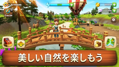 Sunrise Villageの自然探索|気球が浮かぶ美しい自然の中を冒険する様子