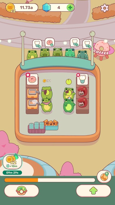 Frogs Kitchenのコスチューム|シェフを着飾るコスチュームを選ぶ画面