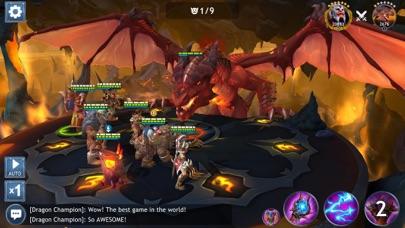 Dragon Championsの戦闘画面|ドラゴンを含むチームで戦略的に戦う場面