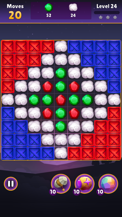 Jewel Questのブロック|赤と青のブロックを崩していくステージの場面